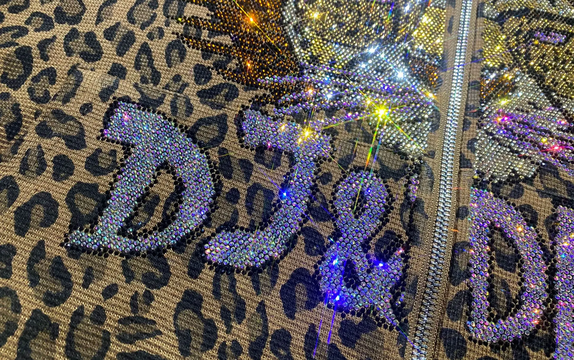 سترات نسائية عصرية بسحاب كاجوال فضفاضة بطبعة الفهد مرصعة بالألماس وسحاب وقلنسوة صدرية كردستانكا Жensarska СКпюшоonom #5