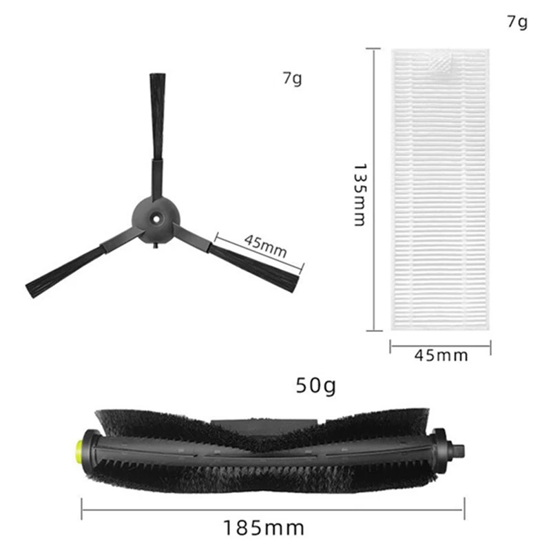 فلتر فرشاة رئيسية فرشاة جانبية ممسحة قماش ، قطع غيار ل qiho ، S10 ، X100 ماكس ، مكنسة كهربائية آلية ، ترقية