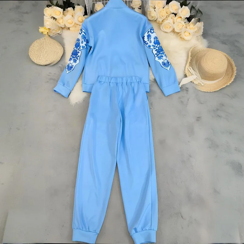 2025 A/W Nuova tuta da donna in 2 pezzi - Felpa con stampa grafica oversize e pantaloni da jogging Set sportivo casual