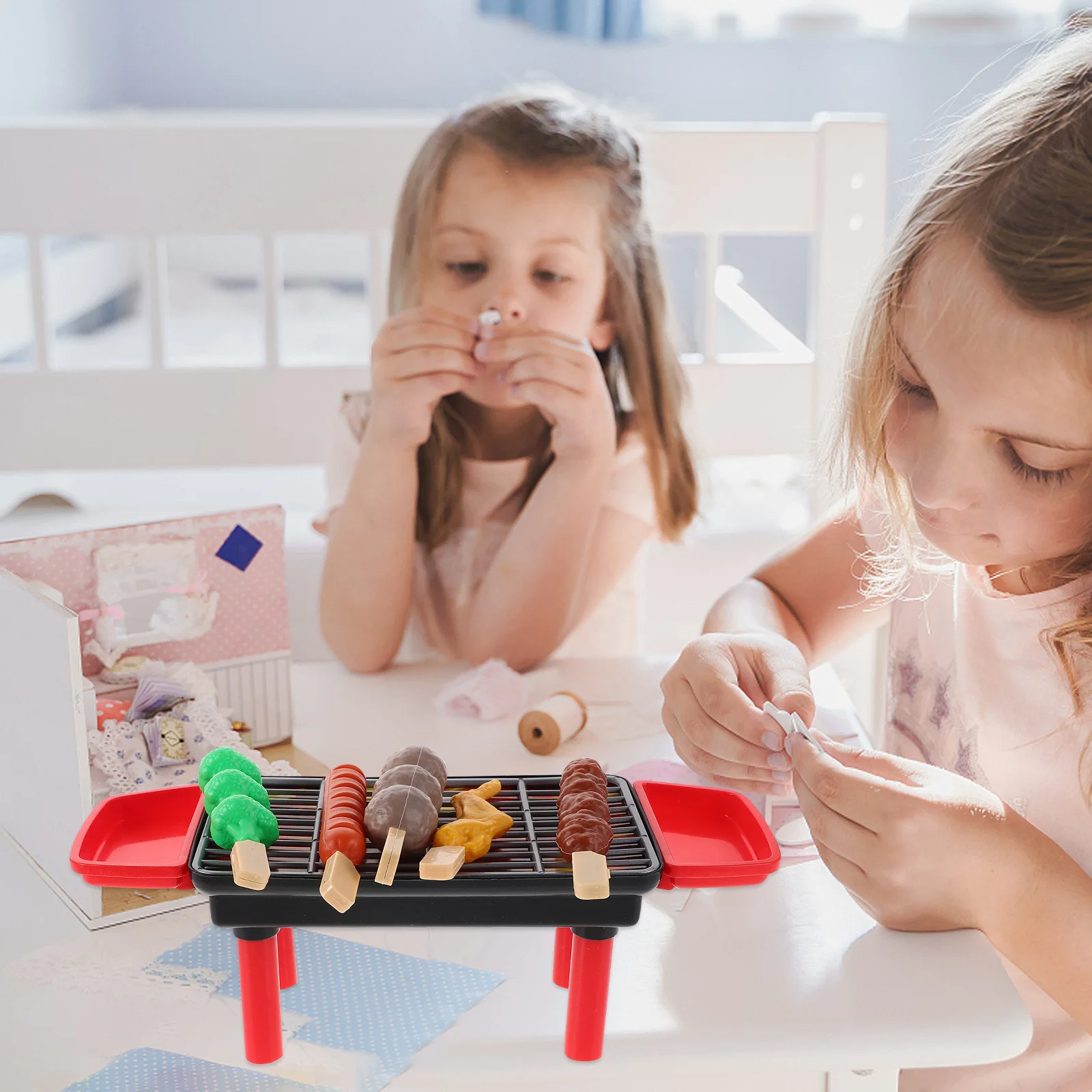20 قطعة مجموعة شواء للأطفال لعب التظاهر الواقعي ملحقات طعام المطبخ مجموعة لعب تفاعلية خارجية داخلية للطهي للأطفال