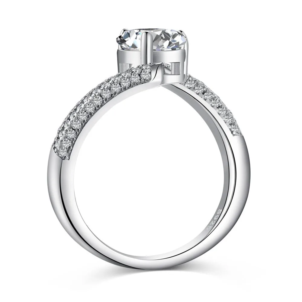 JH 3 قيراط مويسانيتي خاتم الزواج للنساء الرجال 925 فضة قطرة حلقة مختبر الأحجار الكريمة غرامة مجوهرات هدية D VVS1 #5