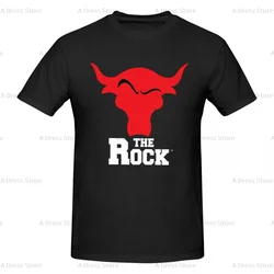 Men's The Rock  Bull Men's round neck Oversized T-shirt,Men's summer Vintage Casual Cotton Tee Shirt Gift
