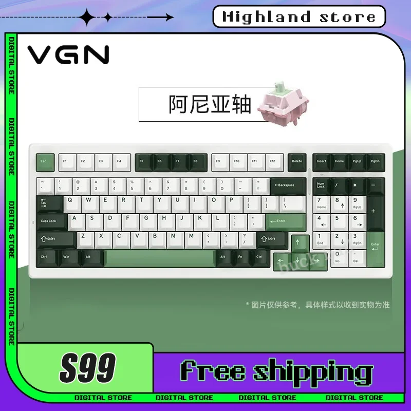 

VGN S99 Gasket Mechanical Keyboard Wireless Bluetooth Keyboards 3mode Hot Swap 99keys Custom Smart Speed X VGN Gamer PC Keyboar