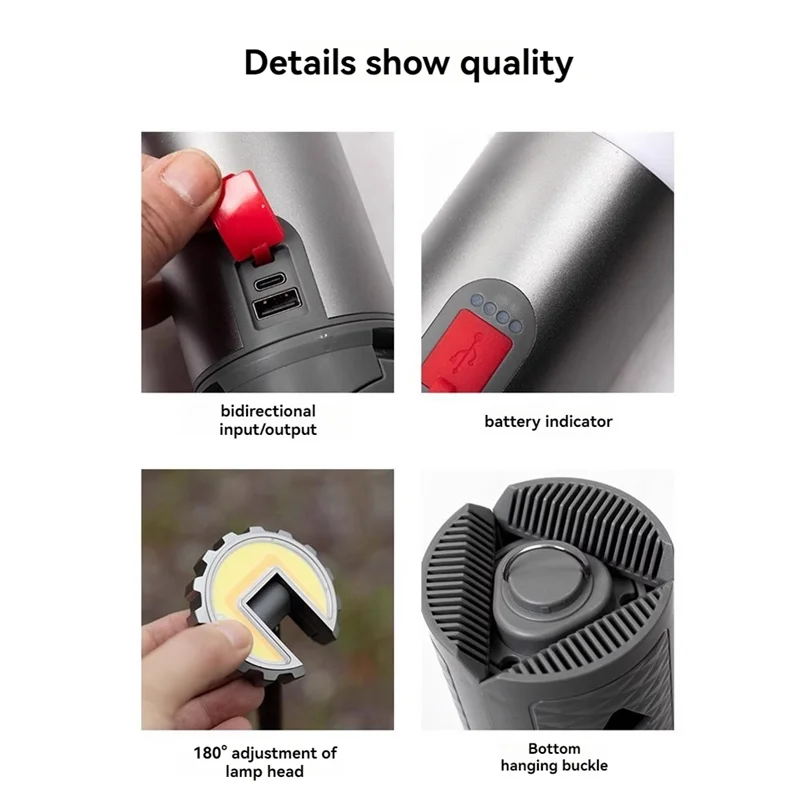 

High Quality-Outdoor Camping Light 6000Mah Rechargeable Telescopic Camping Lantern Portable Tent Lamp With Automatic Triangle St