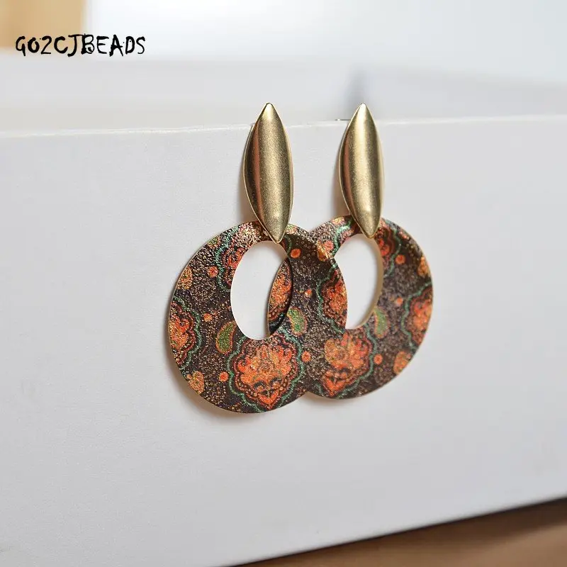 Pendientes de estilo étnico para mujer, aretes bohemios ahuecados, pendientes de borla de Metal, joyería para mujer y niña, moda Punk