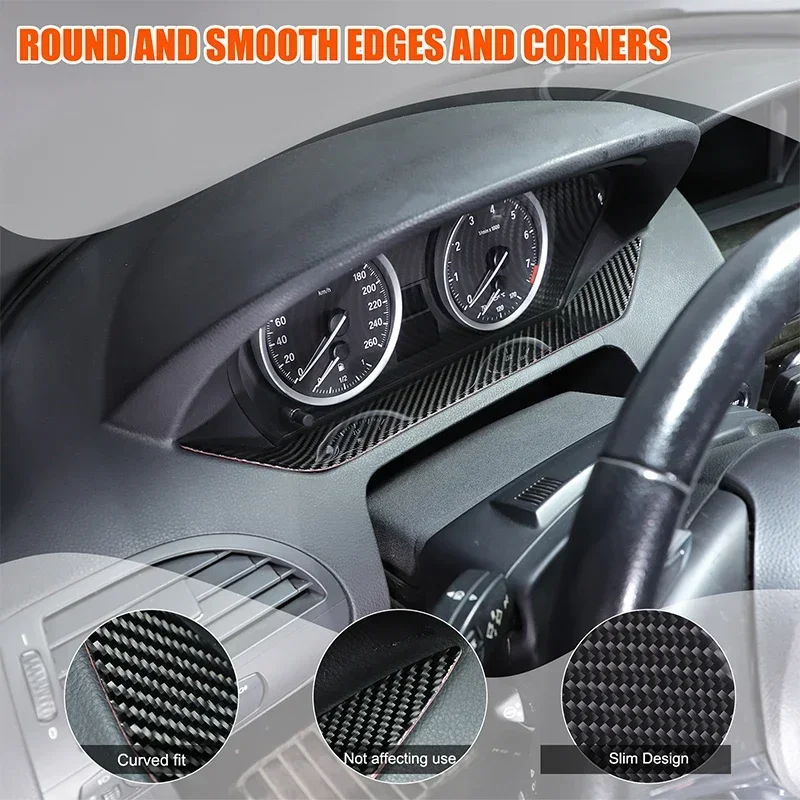 For BMW 6 Series M6 E63 E64 2004 2005 2006 2007 2008 2009 2010 Soft Carbon Fibre Car Dash Board Trim Sticker Car Accessories