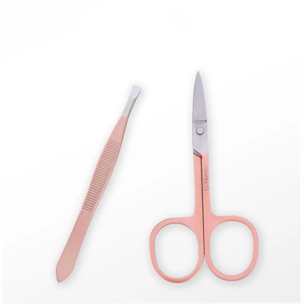 Stainless Steel Nail Clipper Manicure Set Cuticle Grooming Tools Rose Gold Pedicure Nail Kit Nail Care Multi-quantity to choose