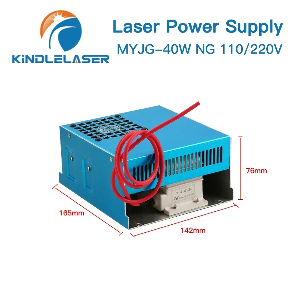 Kindlelaser 40W CO2 fuente de alimentación láser MYJG-40NG 110V 220V para máquina cortadora de grabado láser CO2 35-50W MYJG