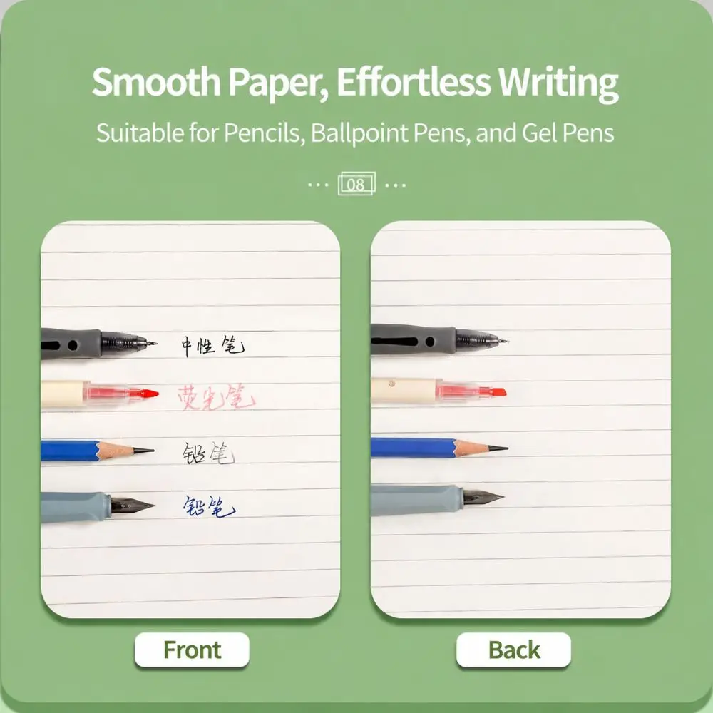 Durable Wide Horizontal Lined Draft Notebook Thick Cream Paper Tearable Mind Mapping Notepad Scratch Book Math & Note Taking