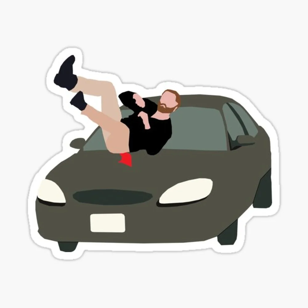 Jeremy hit by car Sticker for Laptop Decor Bedroom Car Cute Cartoon Art Fashionable Public Suitcase