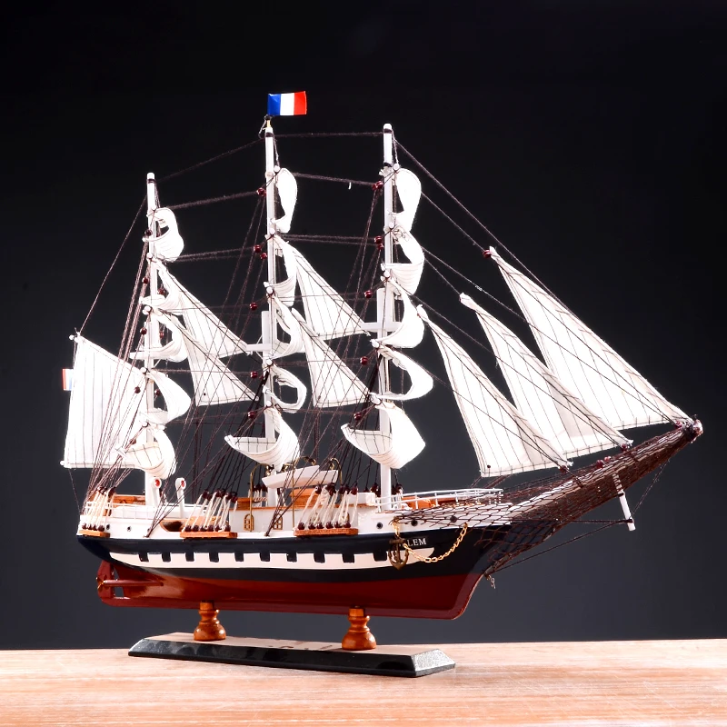 Solid Wood Ship Model Mediterranean Style Handicraft Famous Ship Sea Eagle  Decorative Collectibles Men's Gifts End Product