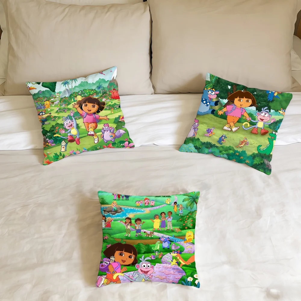 Cartoon D-Dora the E-Explorer cushion cover Home Office Birthday Anniversary Gifts Soft Skin Friendly Cushion Cover
