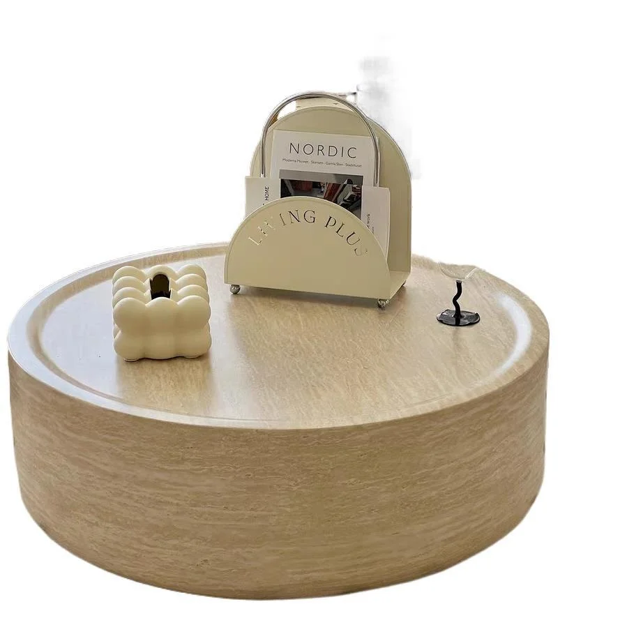 

/Modern Light Luxury Can Make Tea Creative Internet Popular/Wabi-Sabi Style Marble Wood Frame Coffee Table Living Room Entrance