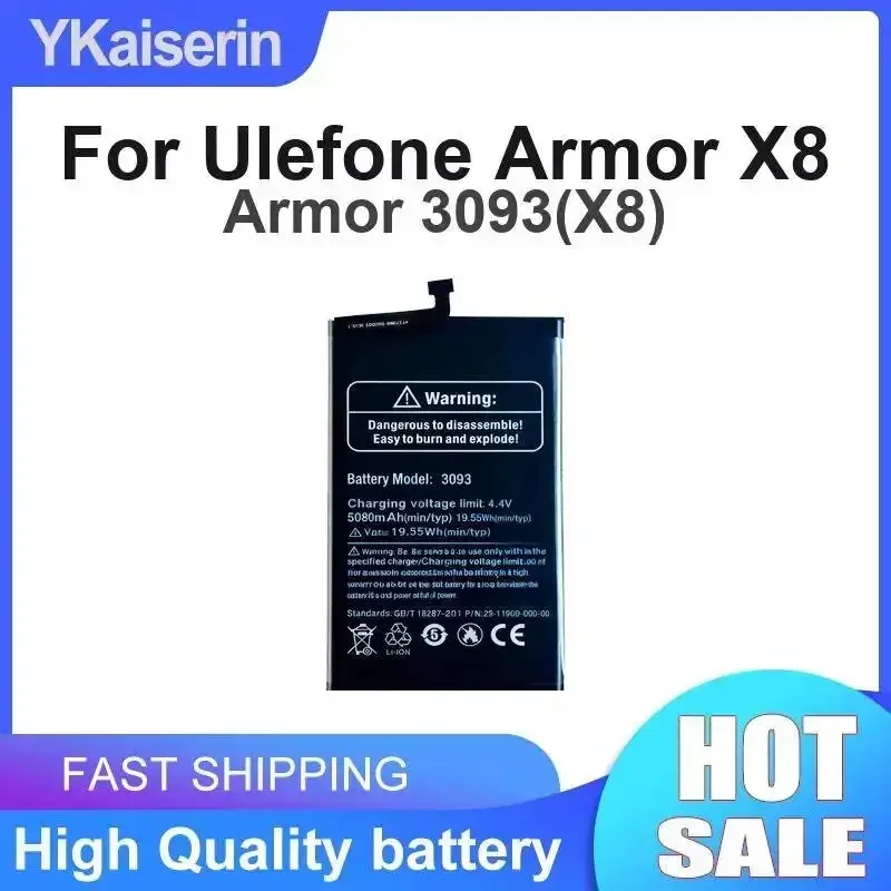For Ulefone Armor X8 3093 X8 Replaceable 5080mAh Mobile Phone Battery