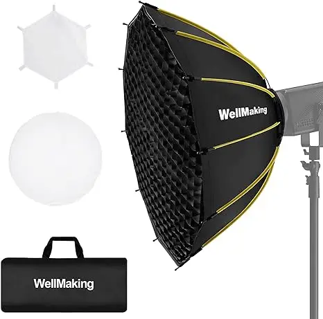 

26 inches/65cm Foldable Dodecagon Softbox with Bowens Mount Speedring and Honeycomb, for Portrait or Product Photography Video