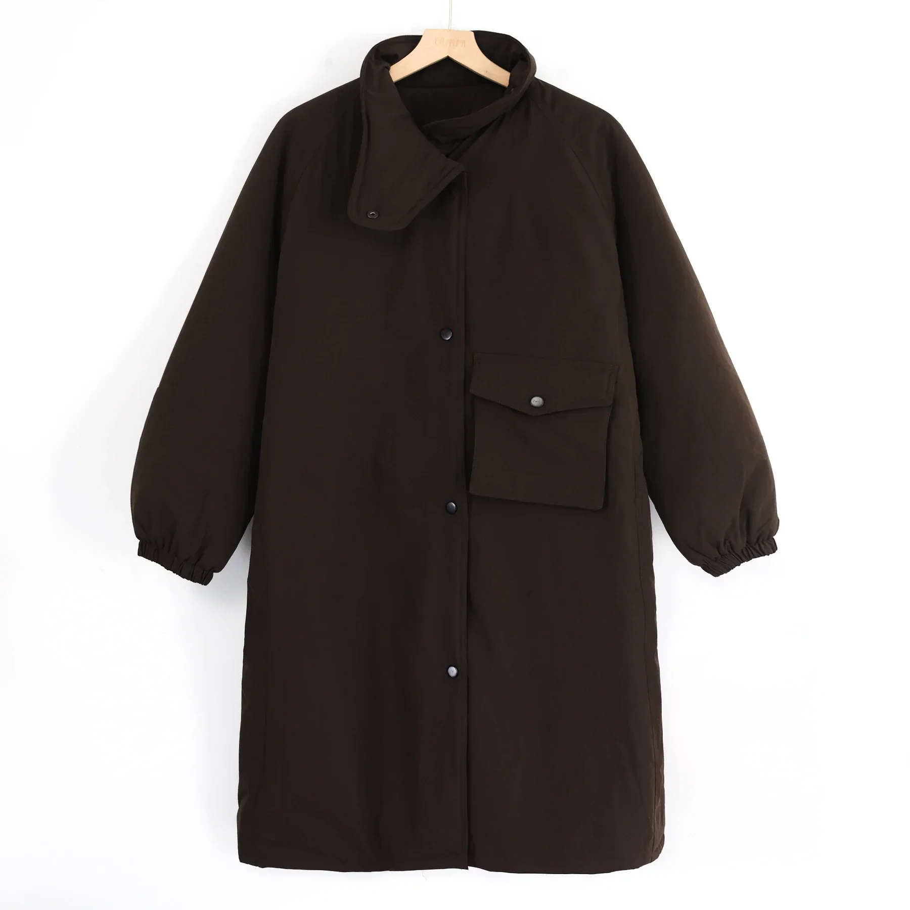 2025 Invierno nueva chaqueta de algodón para mujer abrigo de trabajo a prueba de viento con cuello alto para ir al trabajo