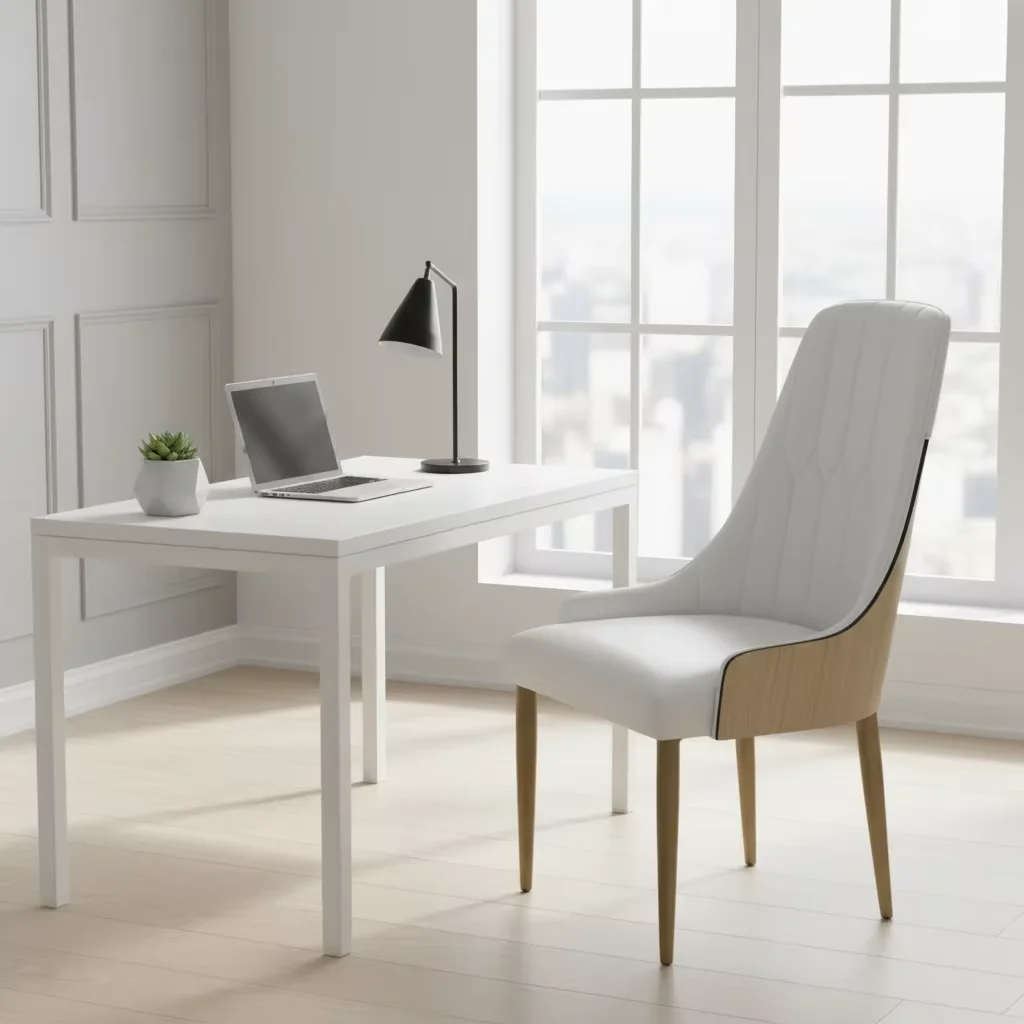#Chair Upholstered Nordic Dining Chair High Grade Leather Modern Restaurant's Modern Creative Comfortable Dining