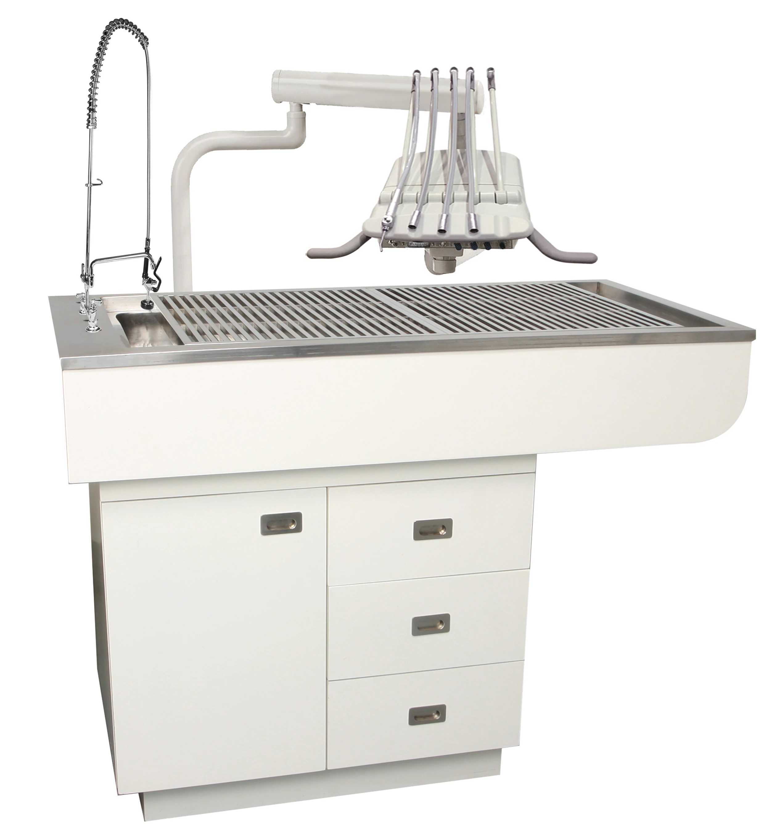 Pet hospital clinic stainless steel 304 veterinary instrument table with drawers and cabinets veterinary dental equipment