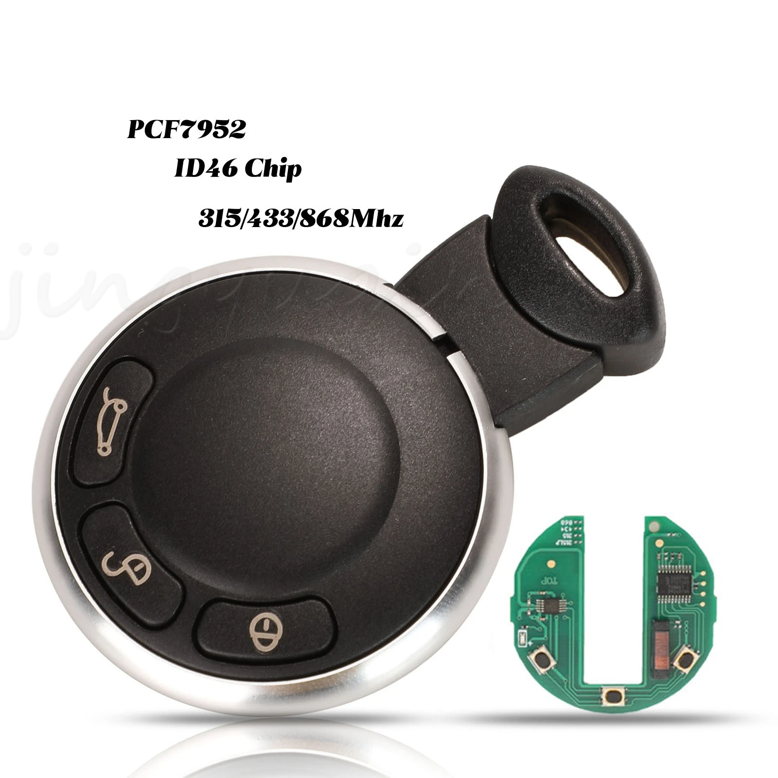 

Умный автомобильный ключ с 3 кнопками jingyuqin для BMW MiNi Cooper 315/315LP/433/868Mhz KR55WK49333 ID46, чип PCF7952