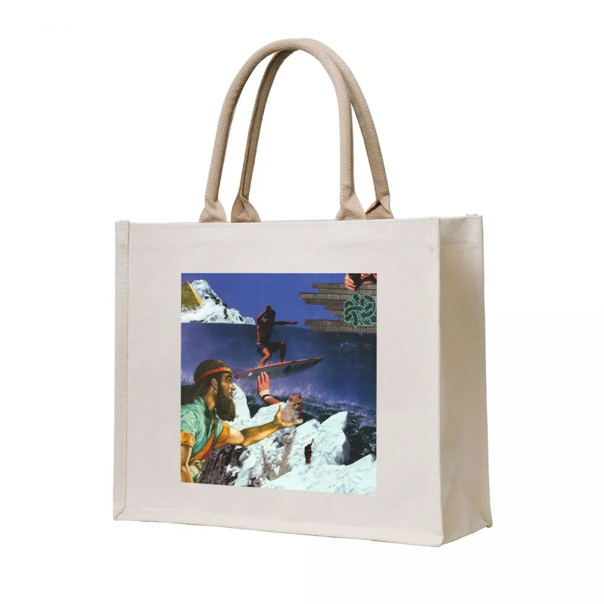 

collage: glacial meltdown Tote Bag woman shopping bag Customizable tote bag Shopper handbag personalized tote