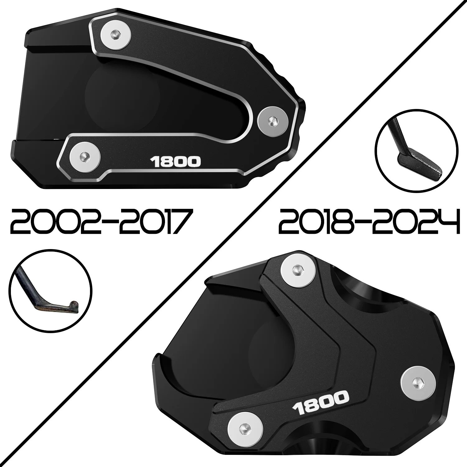 For HONDA Goldwing 1800 GL1800 2002-2025 2026 Motorcycle Accessories Side Stand Support Pad Kickstand Enlarger Extension CNC