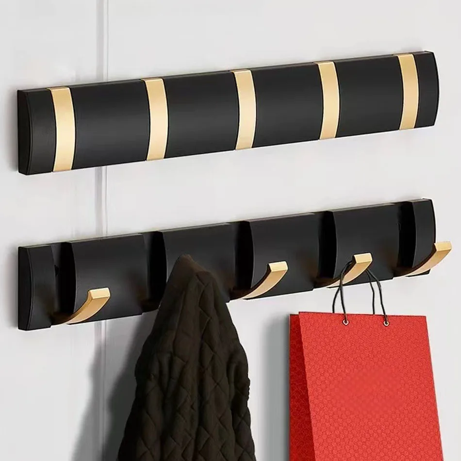 

Invisible Folding Wall Hook Black Gold Grey Aluminum Hallway Lavatory Kitchen Door Bathroom Coat Towel Storage 1 2 3 4 5 6 Hooks