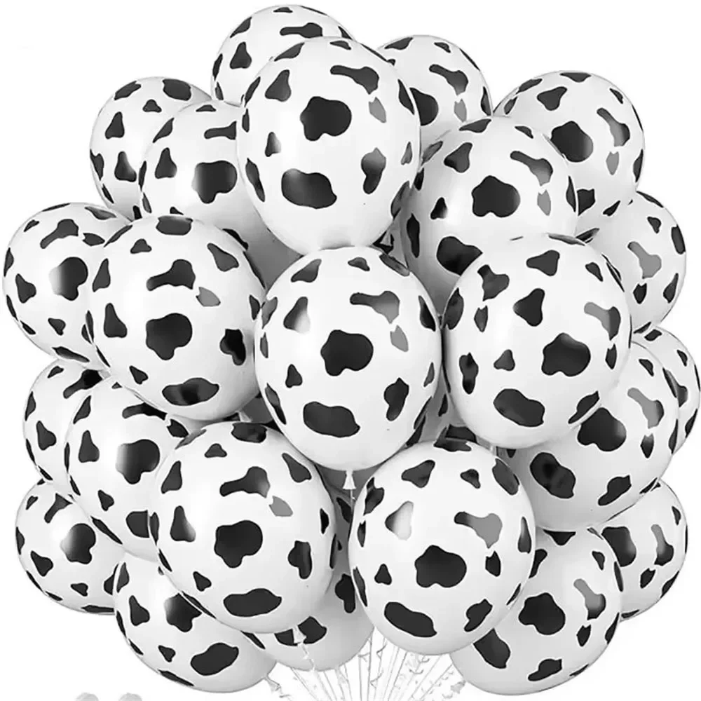 10/20 Piezas de Globos de Látex con Estampado de Vacas Lecheras de 12 Pulgadas, Decoración para Fiestas de Cumpleaños Infantiles, Globos de Animales, Globos para Baby Shower