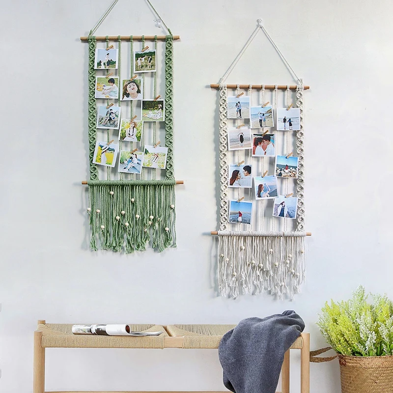 Boho Decor Hand-Woven Leaf Tapestry Wall Hangings Bedroom Decoration Macrame Tapestries Background Photo Wall
