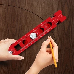 1pc Metric/inch Woodworking Scribing Center Finder Ruler Scribing Circle Ruler Woodworking Gauge Compass Measuring Tools