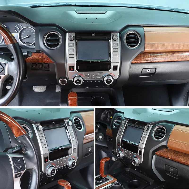ABS Carbon Fiber For Toyota Tundra 2014-2020 Car central control air outlet frame decoration sticker car interior accessories