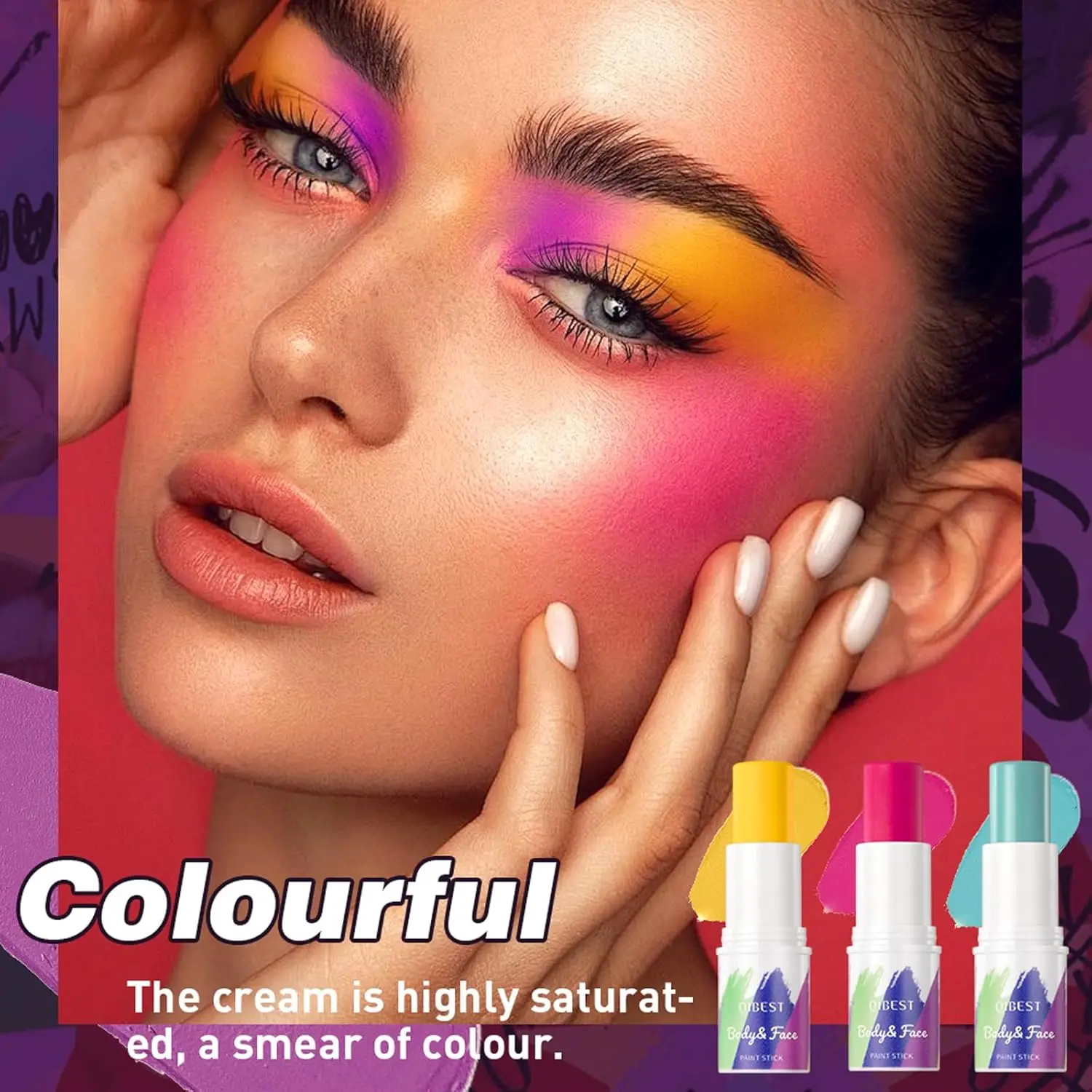 Body and Face Paint,Matte Lipstick,Long-lasting,Highly Pigmented,Non-stick Cup,Waterproof,Multi-purpose,Women Makeup, Halloween