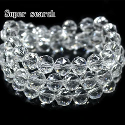 Beads With Cut Surfaces Faceted White Clear Quartz Austria Crystal Loose Beads For Jewelry Making Bracelet Necklace Earrings ﻿