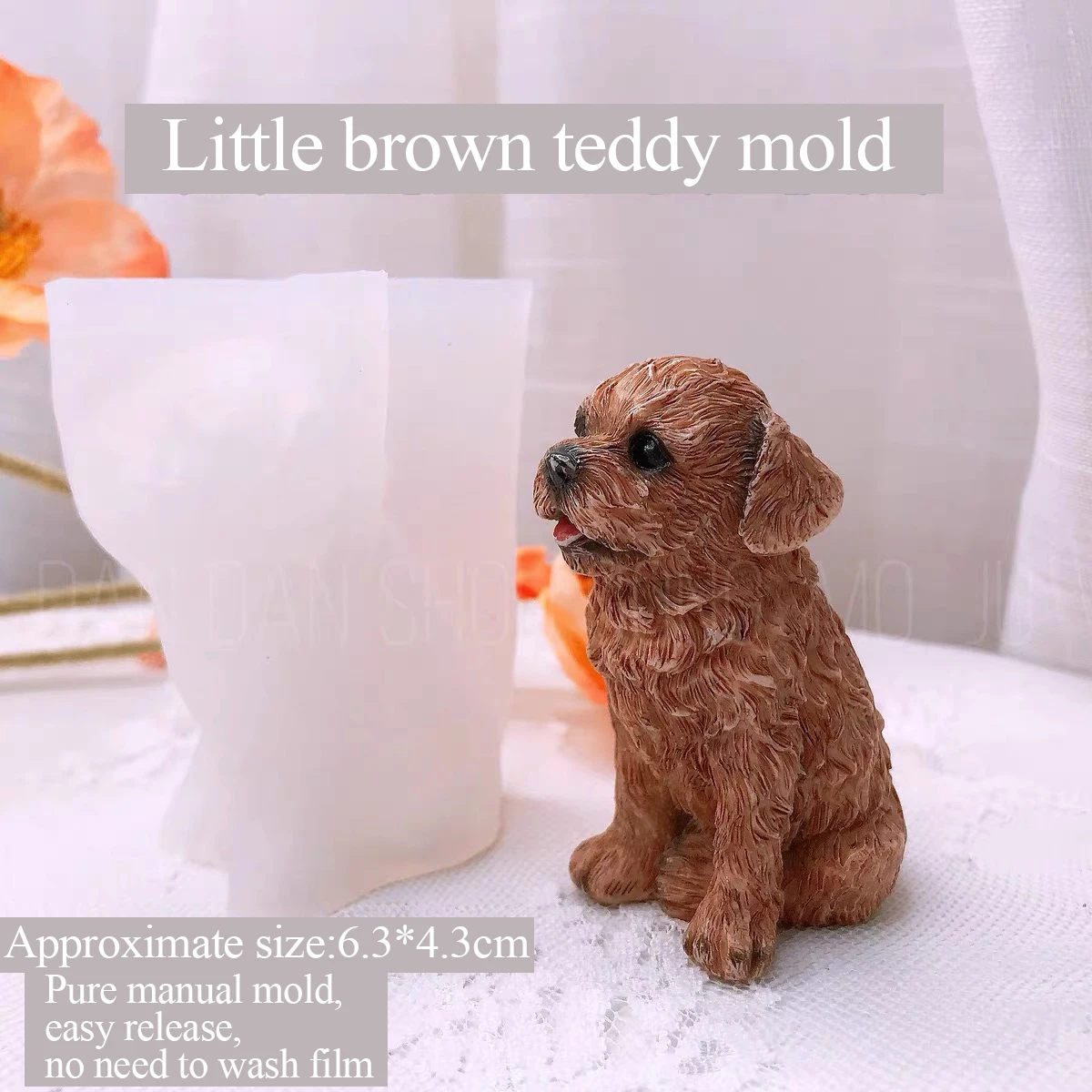 

Three-Dimensional Silicone Mold for Aromatherapy Plaster DIY, Cute Teddy Dog, Manual Grinding Tools, Drop Glue