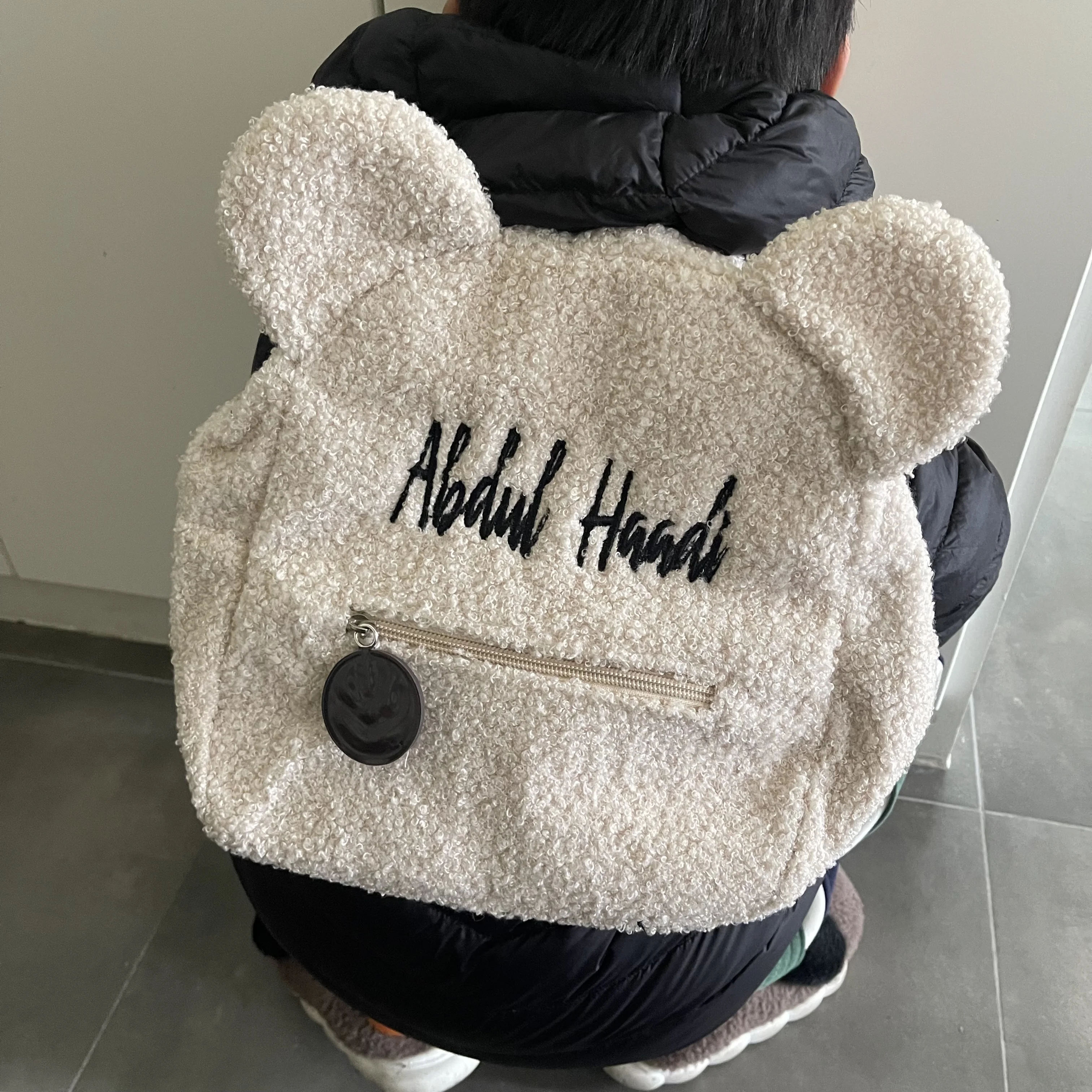 

Personalized Embroidery Bear Toddler Backpack Travel Bag Rabbit Preschool Bag Kids Custom Name Backpack Shopping Bag for Women