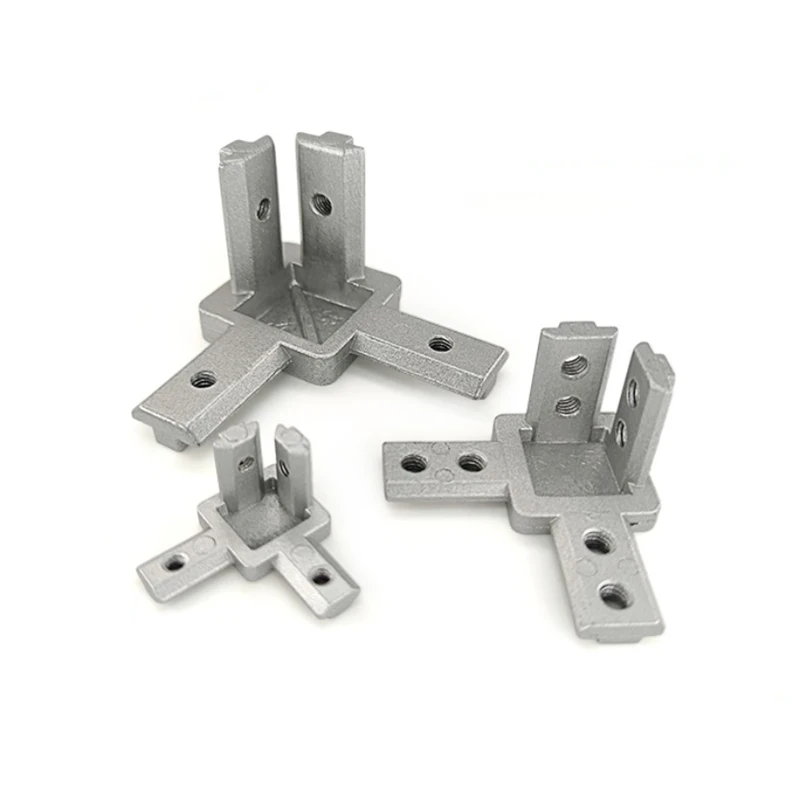 قوس ثلاثي الأبعاد من النوع L 2020 3030 4040 موصل زاوية مخفي ثلاثي الاتجاهات معيار الاتحاد الأوروبي 20 30 40 أجزاء من الألومنيوم #1