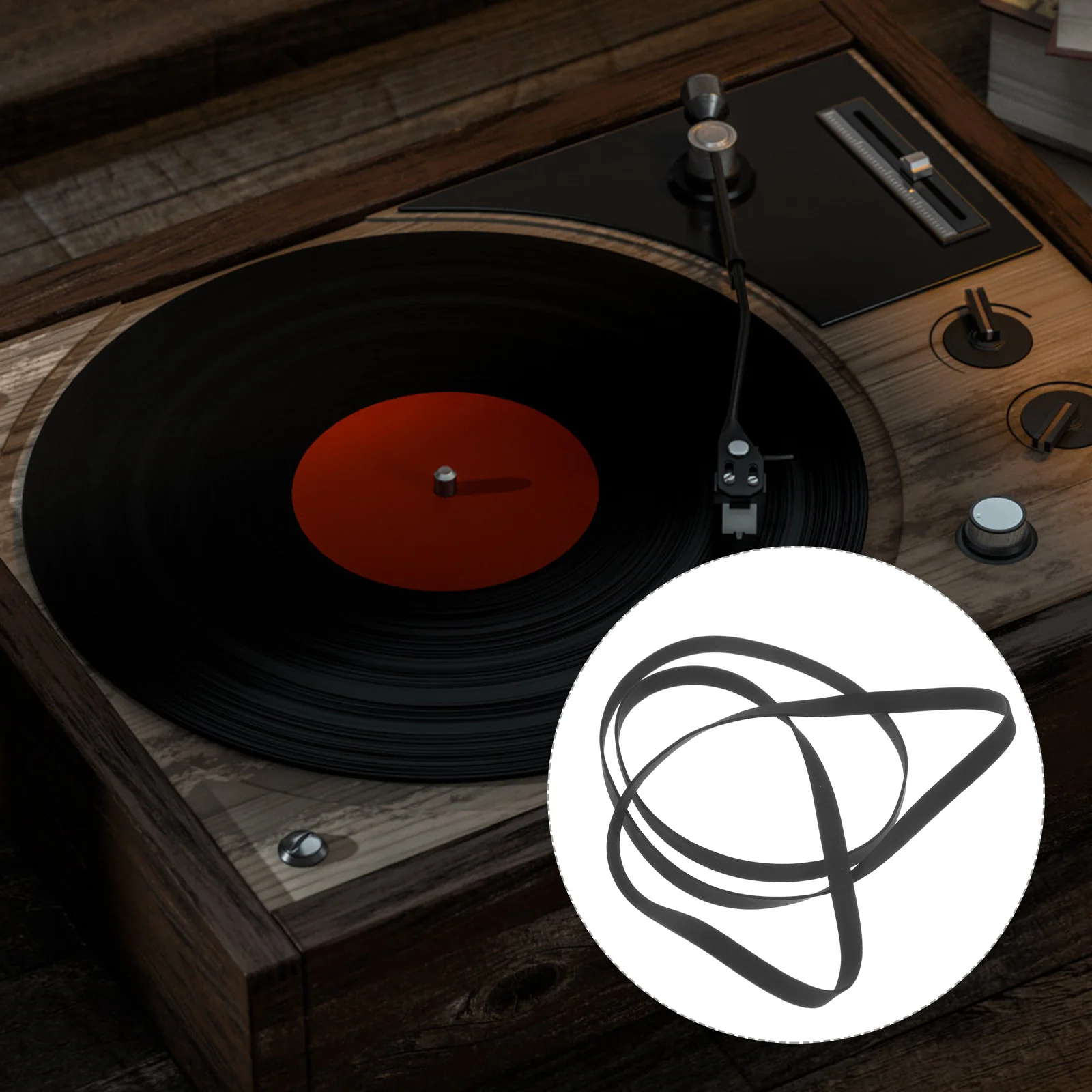 

Black Vinyl Record Player Belt Rubber Stretch Resistant Replacement For Cassette Tape Recorder Repair Drive Belts