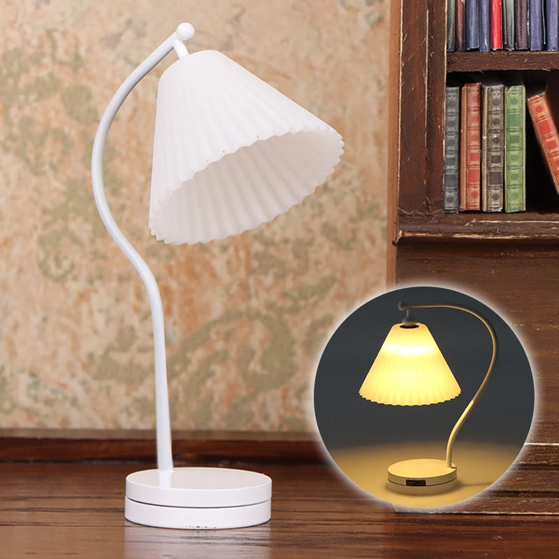 1:12 Puppenhaus LED Lampe Schreibtischlampe Stehlampe Modell Puppe Tischlampe Möbel Beleuchtung Dekor Spielzeug Micro Szene Bau Requisiten