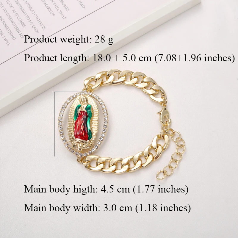 Sally’s Paradise Fashion Style Madonna Of Guadalupe Valentine\'s Day Birthday Thanksgiving Gift Daily Wear Blessing JewelryJL3020