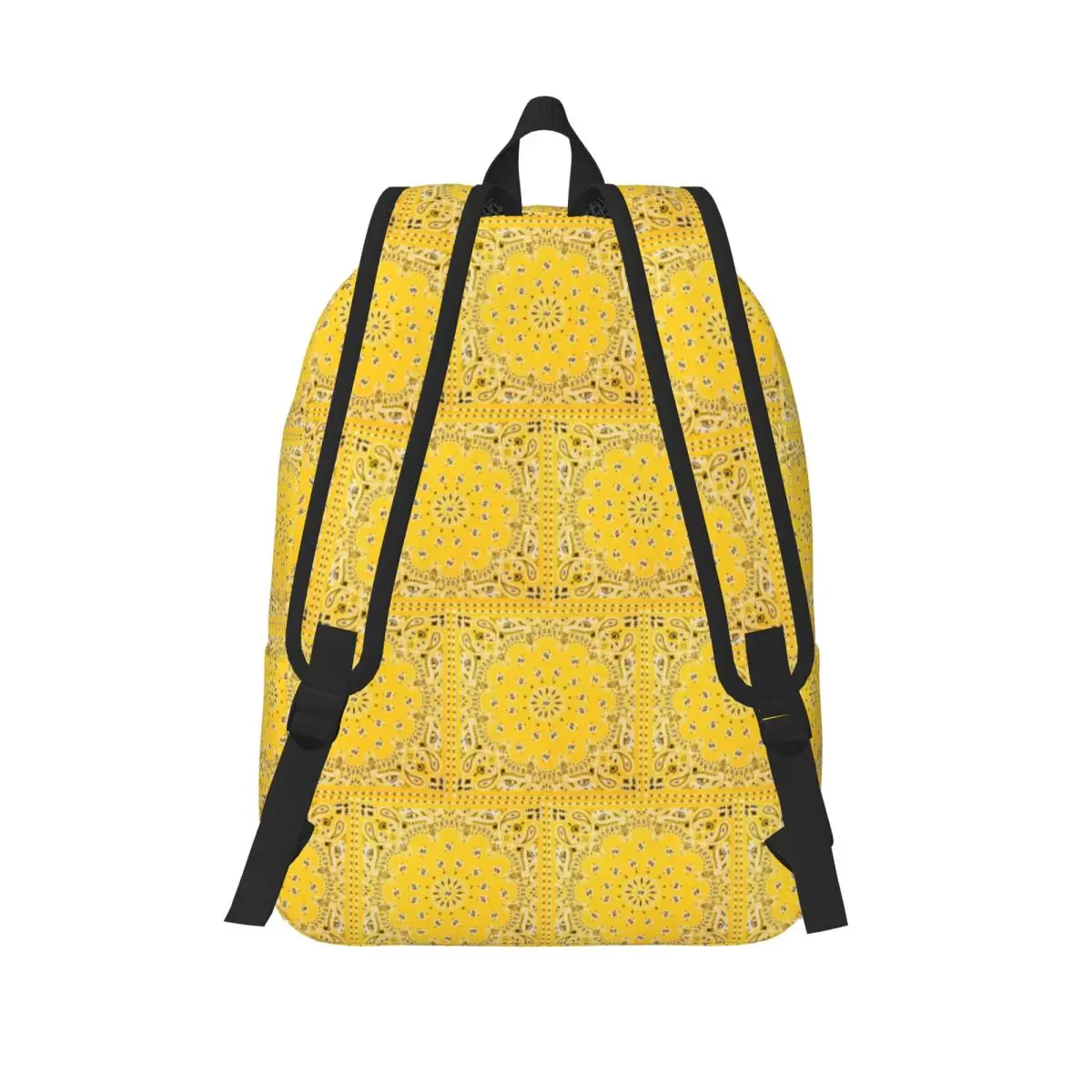 Yellow Paisley Print Student Backpack School Bag Hiking Travel Daypack for Boys Girls Fashion Bookbag Shoulder Bags