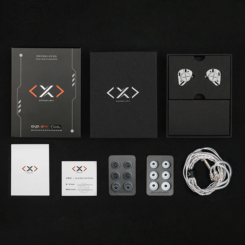 ooopusX Op.24 Earphpne 2DD 4BA Drivers OP24 شاشات داخل الأذن مع خيارات ضبط قابلة للتعديل 0.78 2pin S كابل 3.5 ملم بدون ميكروفون