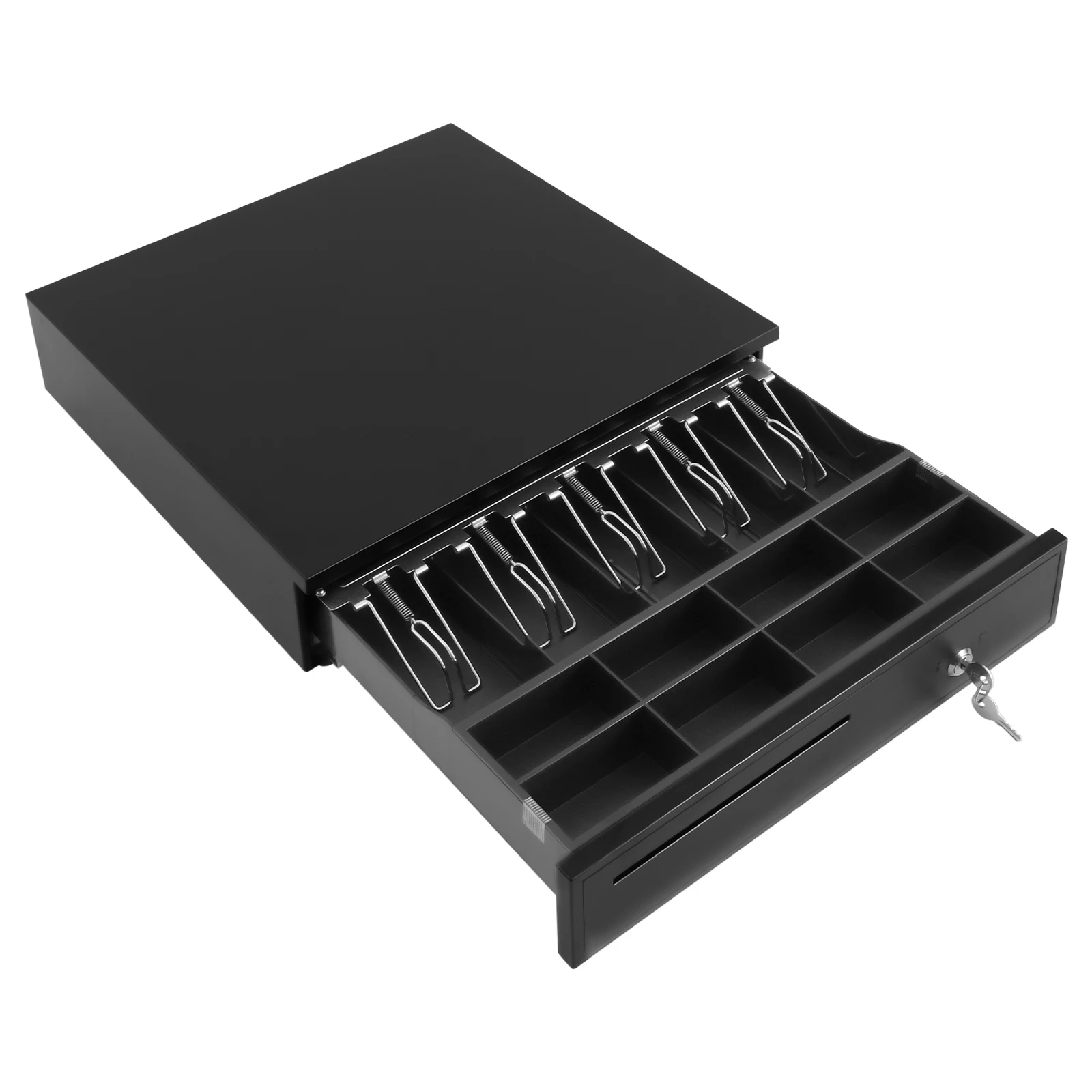 Black Eight Grid Cash Box 405 Cash Register Drawer Cash Register Drawer With 3-Position Lock For Hotels Supermarkets Hospital