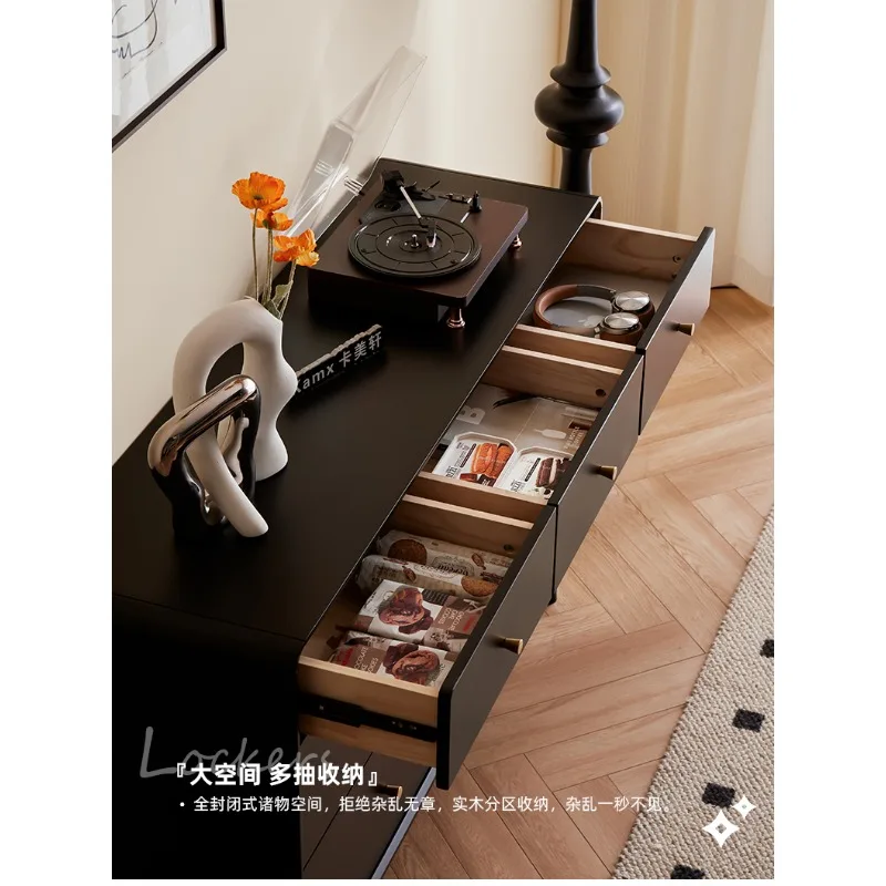 wood black locker with Drawer capaciousness storage cabinet for living room bedroom Simple Household furniture