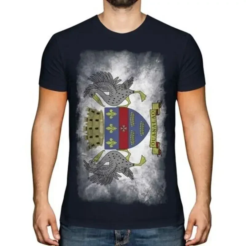 Saint Barthelemy Herren-T-Shirt mit verblasster Flagge, Top, Saint-Barthélemy-Shirt