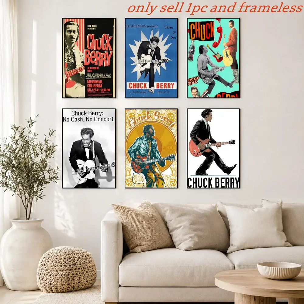 R&B Famous Singer C-Chuck Berry Poster Print Home Living Room Bedroom Entrance Bar Cafe Art Painting Decora