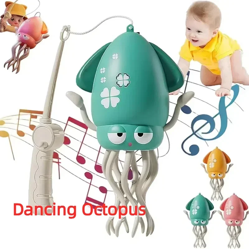 

Creative Dancing Octopus Children's Electric Automatic Induction Sound and Light Luminous Squid Baby Simulation Crawling Octopus