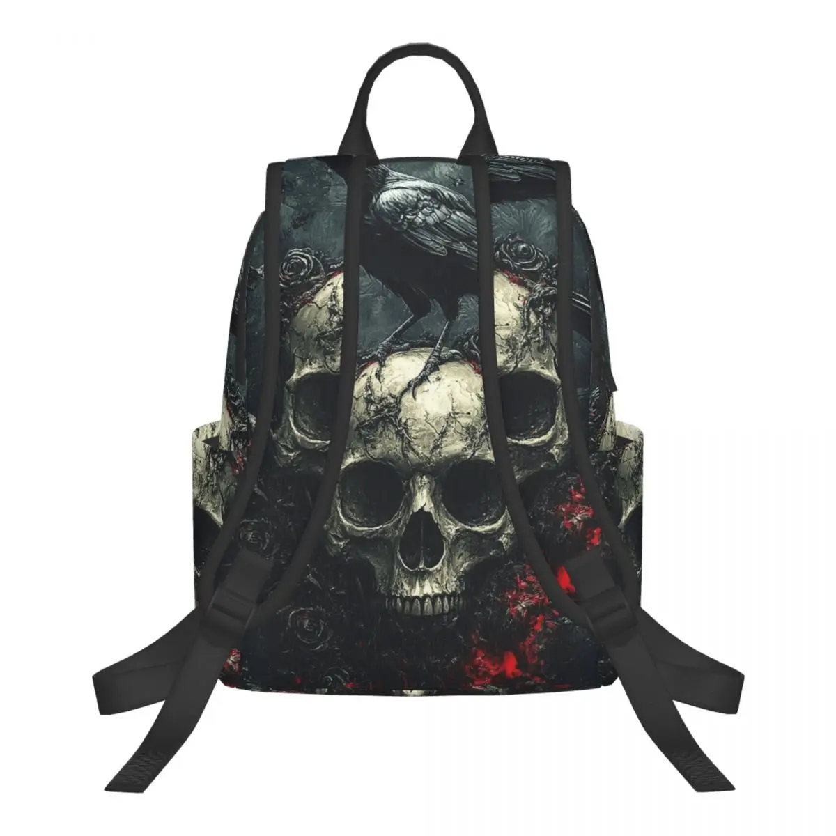 Gothic Raven On Branch Student Backpack School Bag Hiking Travel Daypack for Boys Girls Bookbag Shoulder Bags