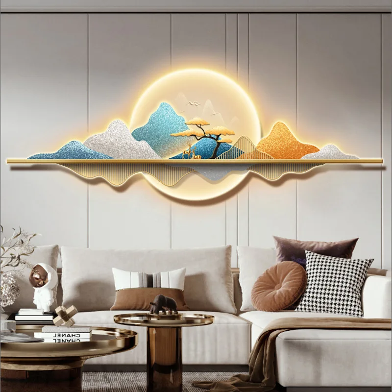 

Modern Luxury Living Room Background Wall Lamp Nordic Creative Interior Decor Lamp Painting Hotel villa Home Simple Wall Light