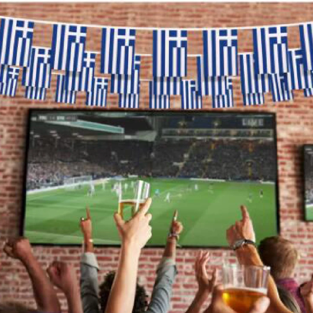 20pcs/set Greece Bunting Flags 20x30cm 14x21cm Polyester Flying Pennant Greece String Banner Buntings Festival Party Holiday