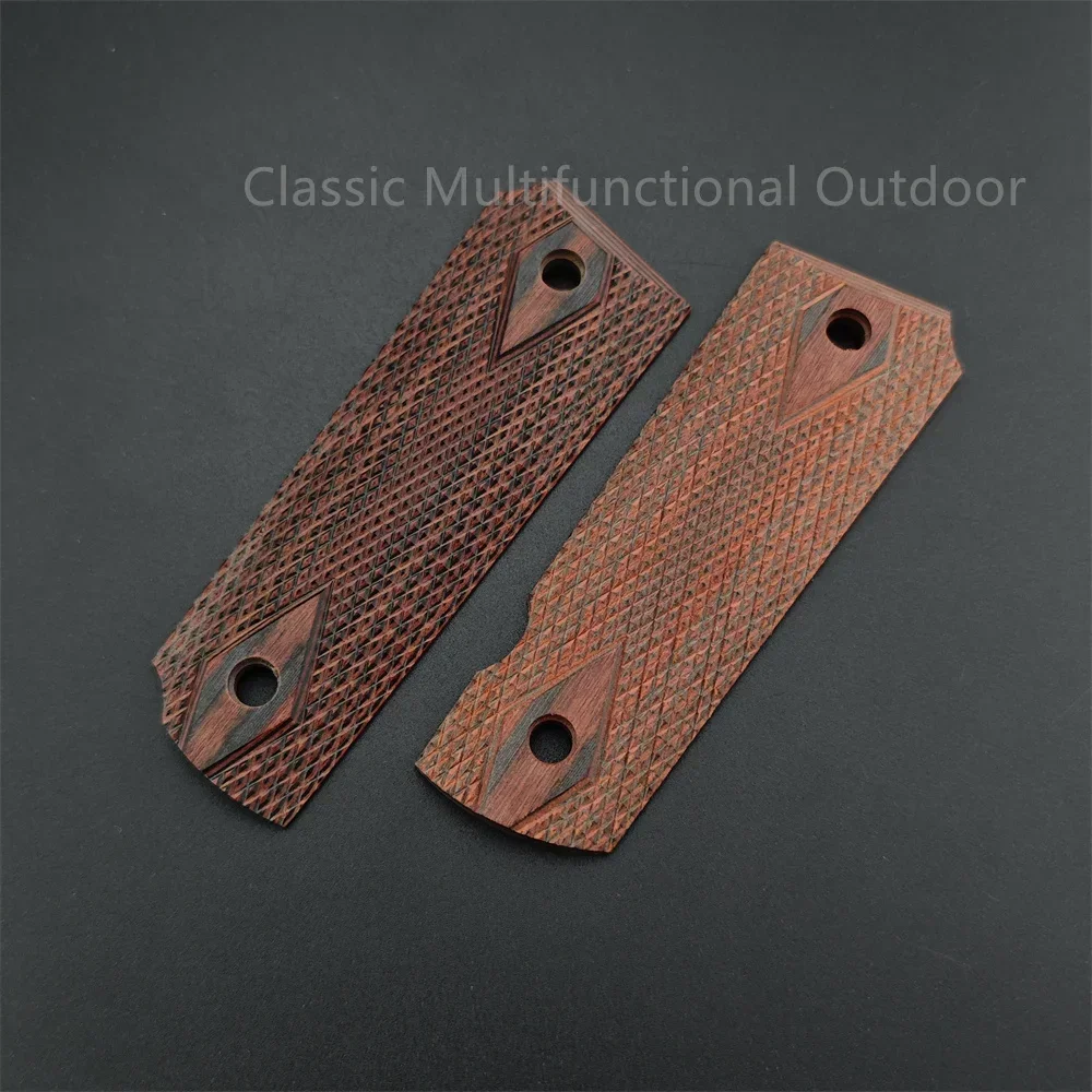 Top-selling 2 PCS Gun Non-slip Handle 1911 Rosewood Grips Patches DIY Anti-slip Wooden Grips Scales Decor Material Blanks Slaba