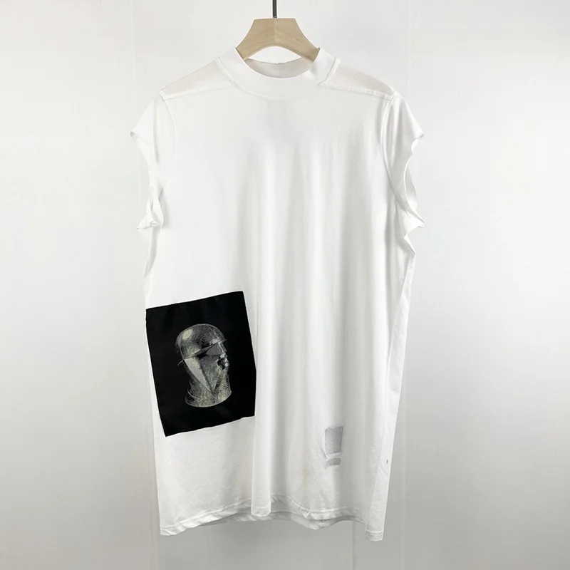 

k Light Alien Patch Thin Tank Top Vest Loose Svel T-irt round Ne Summer Casual Wear for Young Men Creative Fun